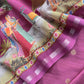 Pure Unstitched Handloom Banarasi Chanderi Suit Brushprint Dupatta