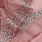 Pink Pastel Unstitched Dupatta-Suit in Handloom Tissue-Silk with Pearl and Sequins