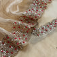 Beige Pastel Unstitched Dupatta-Suit In Handloom Tissue-Silk With Pearl And Sequins