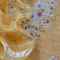 Kalasheel Luxe Honey Yellow Pure Crushed Tissue Kurta And Organza Dupatta With Zardosi And Dabka Handwork