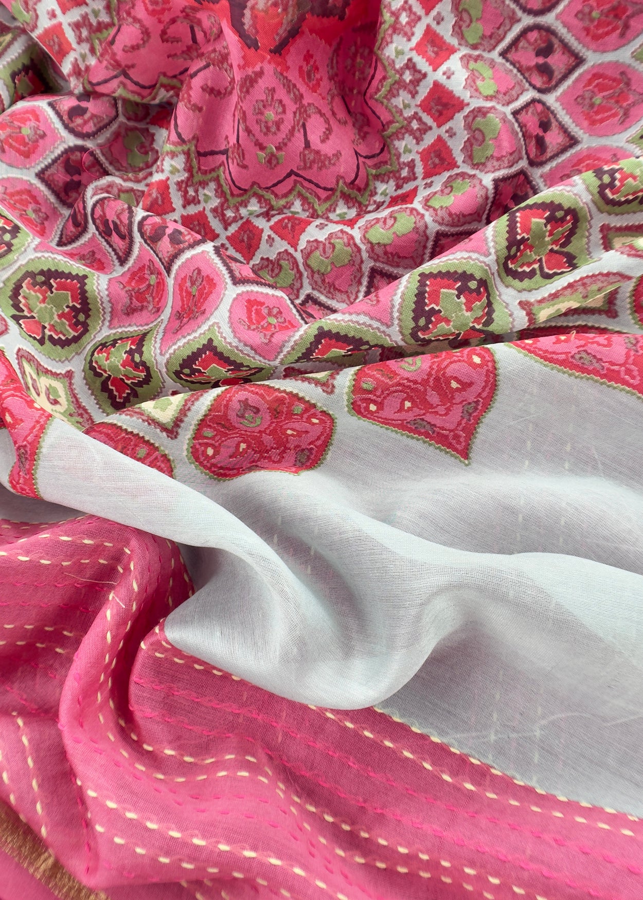 bandhani maheshwari suit With Madhubani Dupatta

