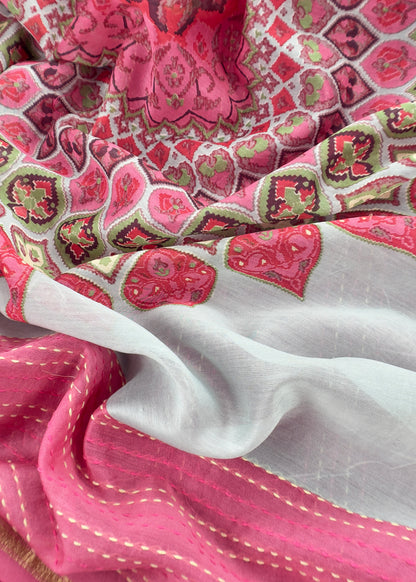 bandhani maheshwari suit With Madhubani Dupatta

