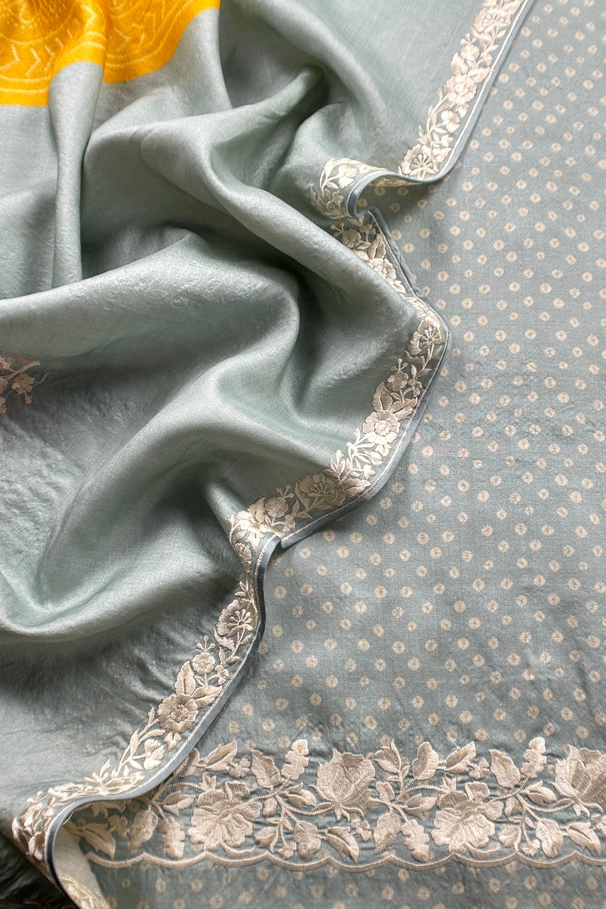 buy unstitched tussar suit set

