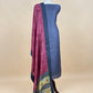 Blue Pashmina Unstitched Suits With Kalamkari Dupatta