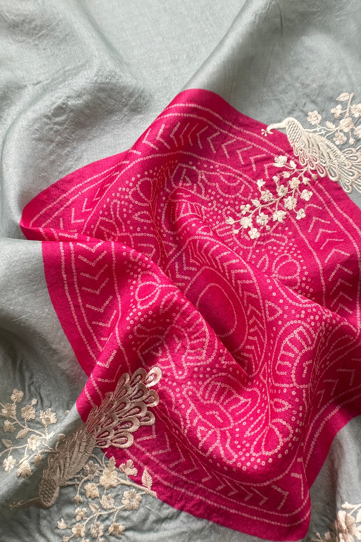 Art tussar unstitched suit with dupatta

