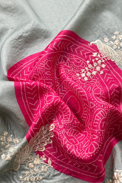 Art tussar unstitched suit with dupatta


