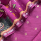 Pure Unstitched Handloom Banarasi Chanderi Suit Brushprint Dupatta