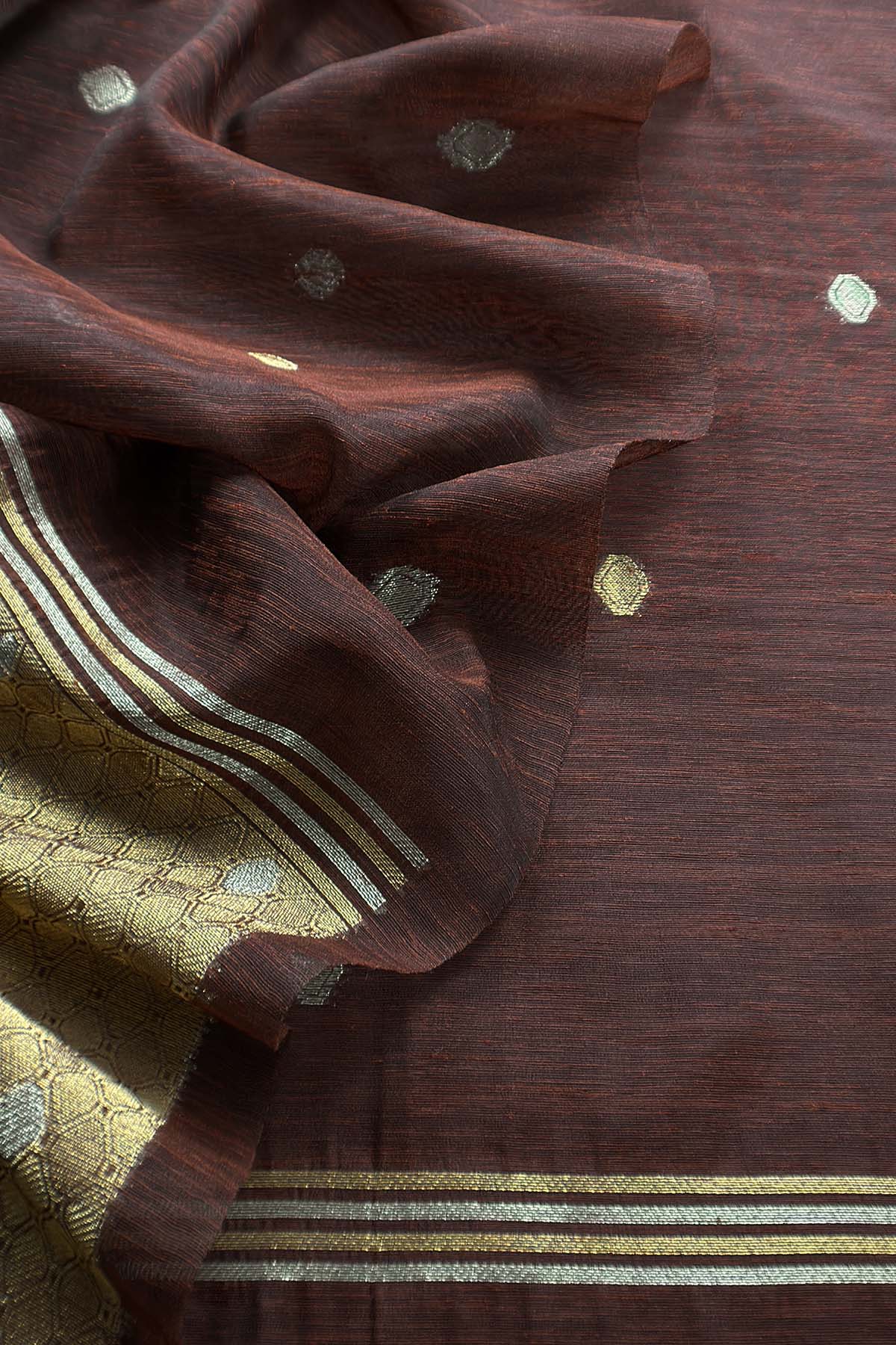 Office wear linen chanderi suit set

