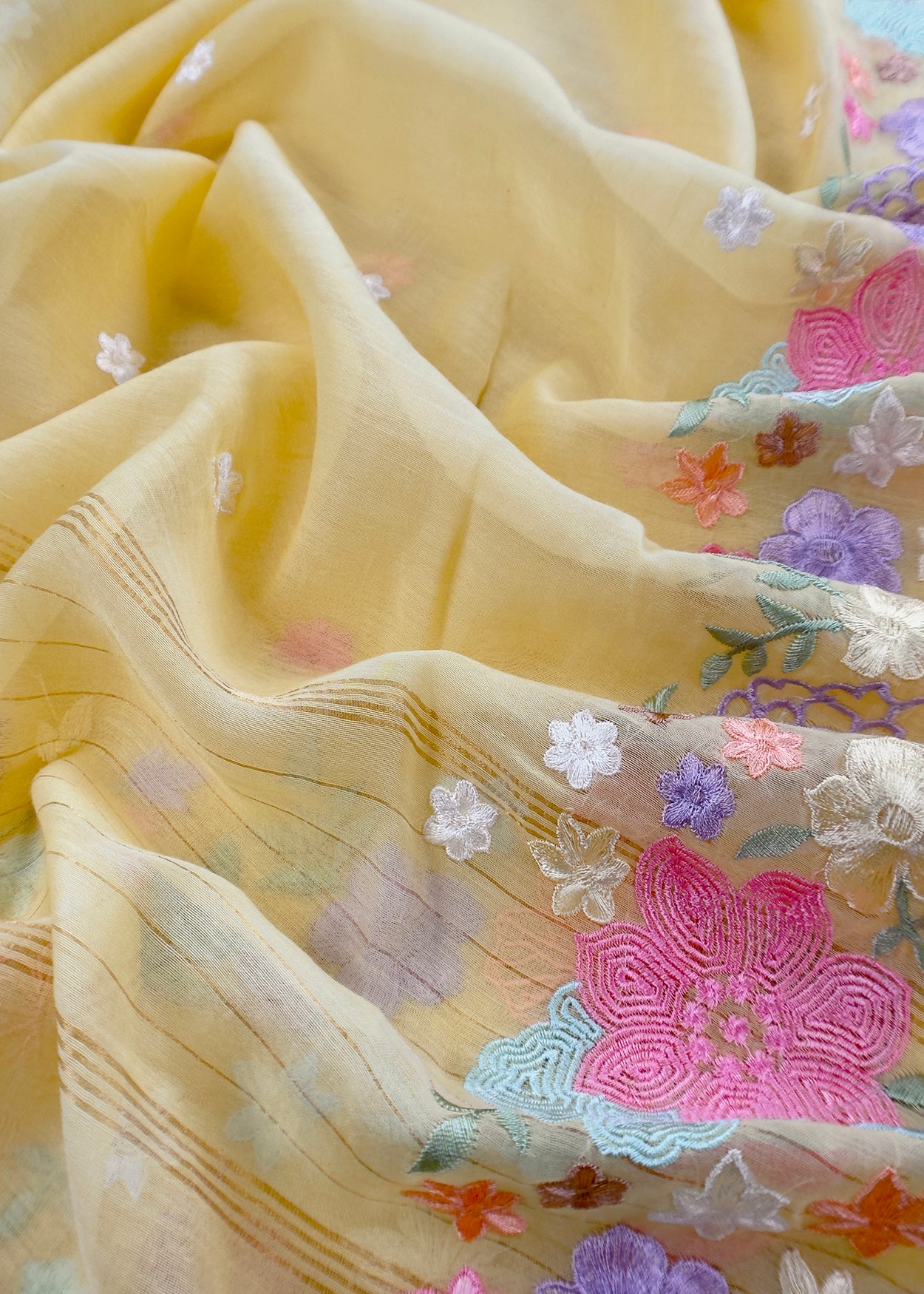 mul cotton unstitched suit with dupatta

