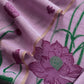 Lavender Linen Chanderi Suit With Jamdani Weaving