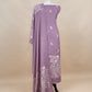 Mauve Unstitched Woolen Suit With Aari Embroidery Work
