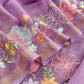 Mul cotton suit with flower embroidery

