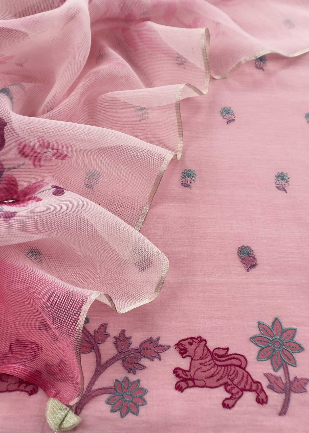 Pure handloom mulmul suit set at the best price


