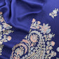 Derk Blue Unstitched Woolen Suit With Aari Embroidery Work