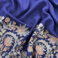 Derk Blue Unstitched Woolen Suit With Aari Embroidery Work