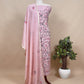 Pink Kantha Embroidered Suit In Pure Mul Chanderi