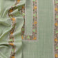 Pastel Green Pure Merino Wool With Beautiful Aari Embroidery