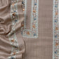 Beige Pure Merino Wool With Beautiful Aari Embroidery