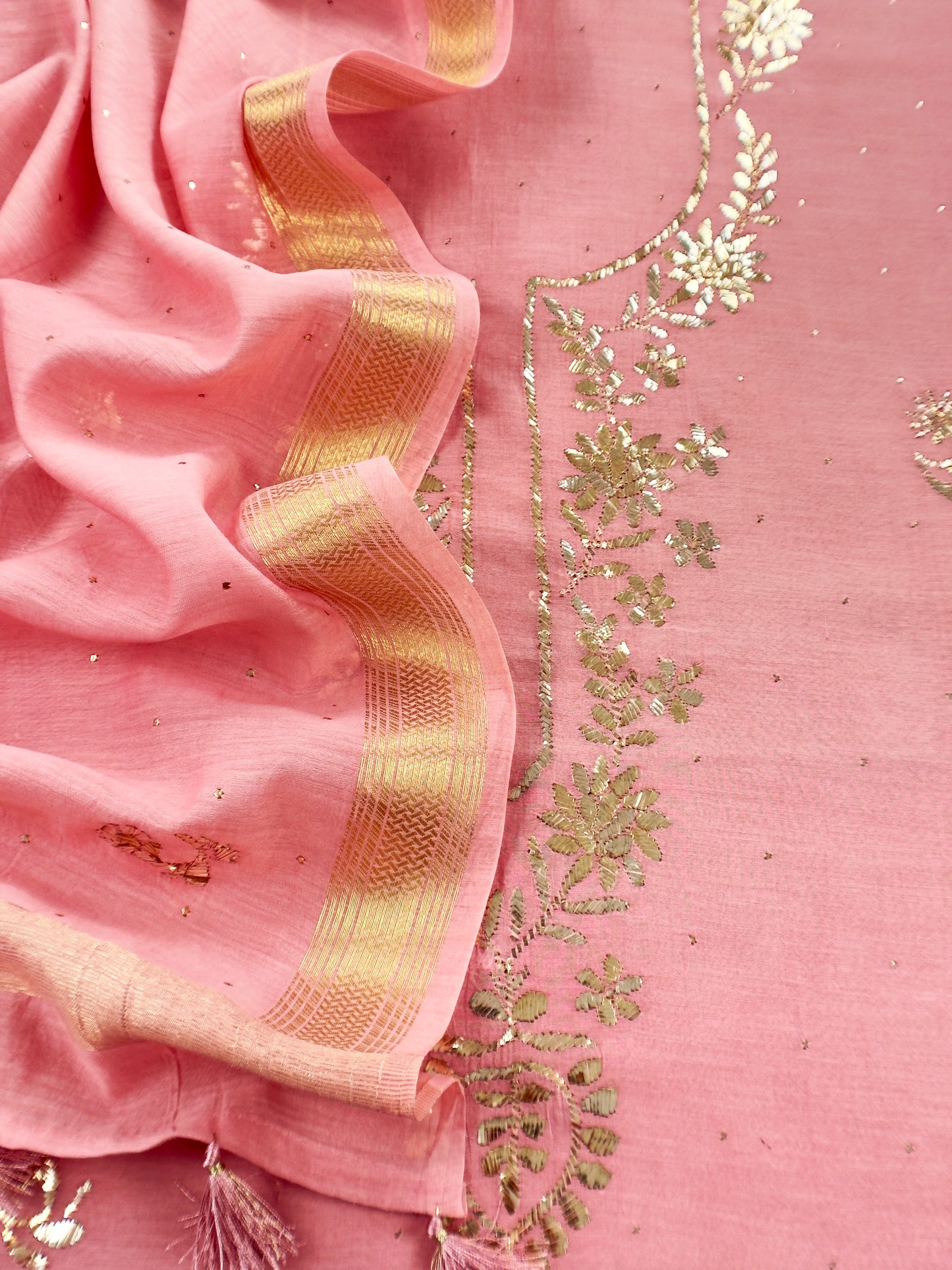 mul cotton unstitched suit with dupatta

