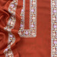 Rust Pure Merino Wool With Beautiful Aari Embroidery