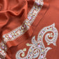 Rust Pure Merino Wool With Beautiful Aari Embroidery