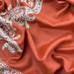 Rust Pure Merino Wool With Beautiful Aari Embroidery