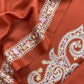 Rust Pure Merino Wool With Beautiful Aari Embroidery