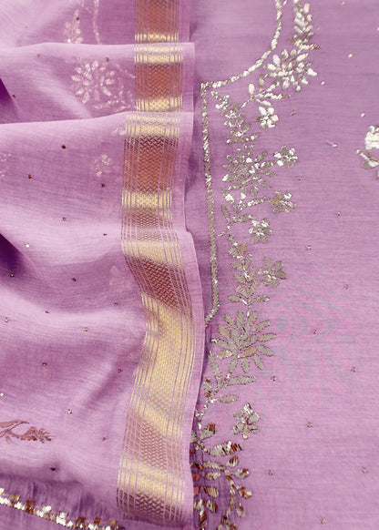 mul cotton unstitched suit with dupatta

