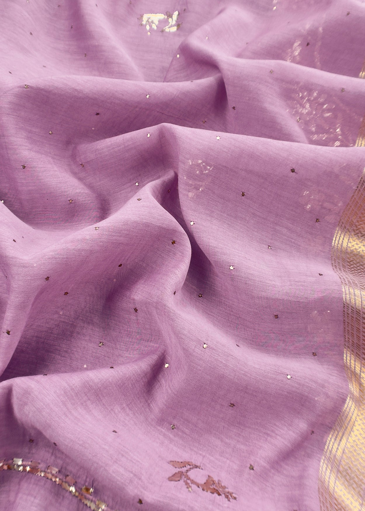 Mul cotton suit with mukaish handwork

