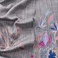 Grey Unstitched Woolen Suit With Aari Embroidery Work