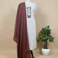 White Pure Linen Cotton Suit With French Knot Embroidery