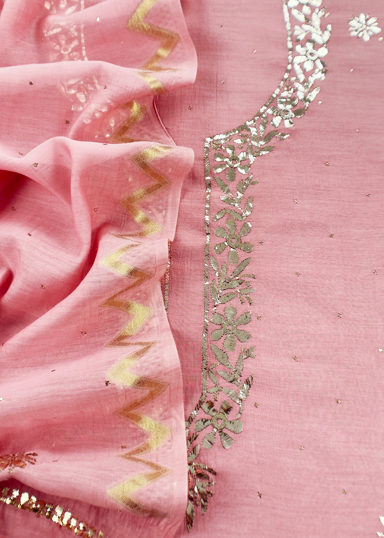 mul cotton unstitched suit with dupatta

