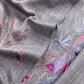 Grey Unstitched Woolen Suit With Aari Embroidery Work