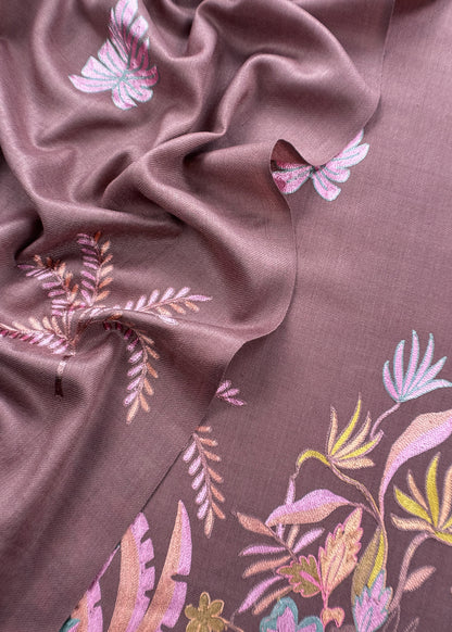 Unstitched Woolen Suit With Aari Embroidery Work