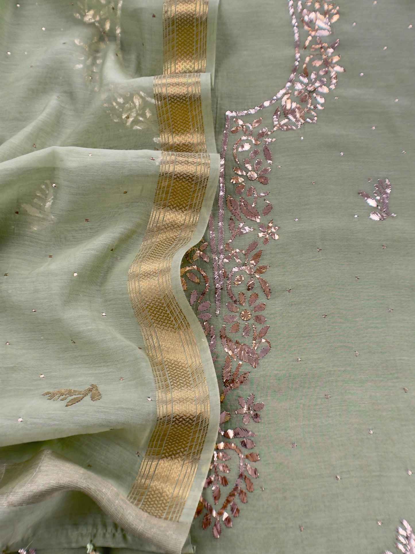mul cotton unstitched suit with dupatta

