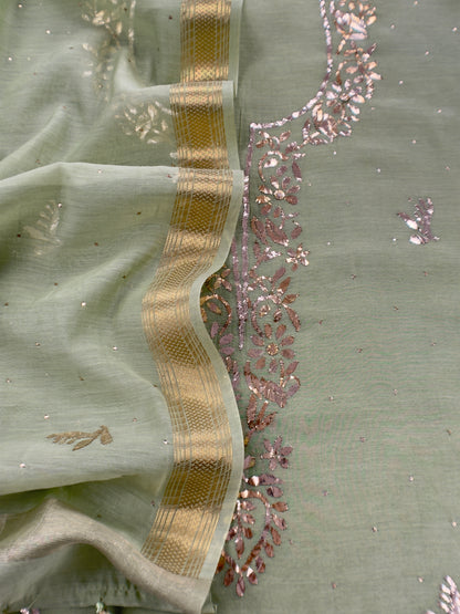 mul cotton unstitched suit with dupatta

