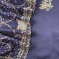 Denim Blue Munga Tussar Kurta And Pichwai Dupatta With Pitta Work