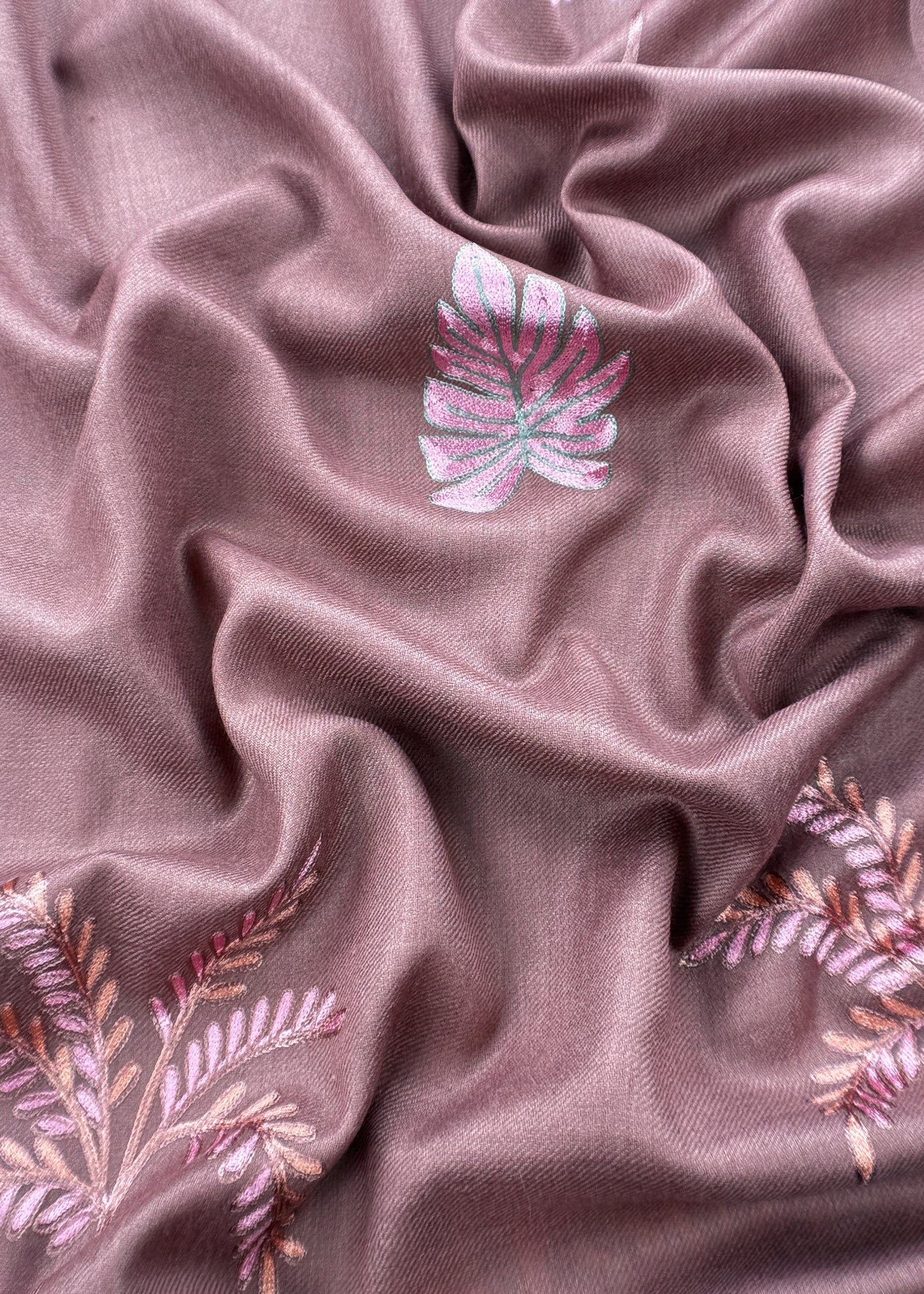 Unstitched Woolen Suit With Aari Embroidery Work