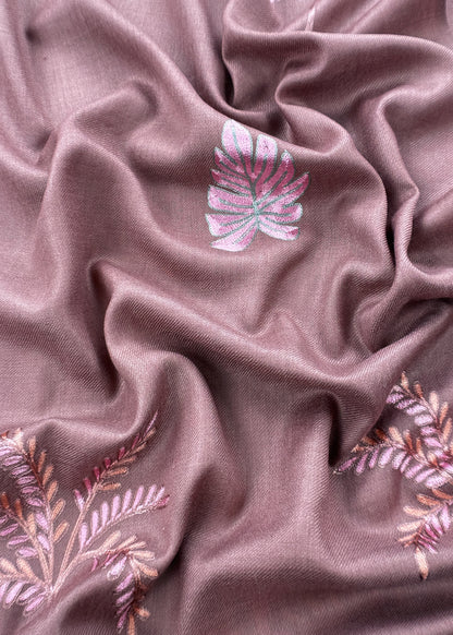 Unstitched Woolen Suit With Aari Embroidery Work