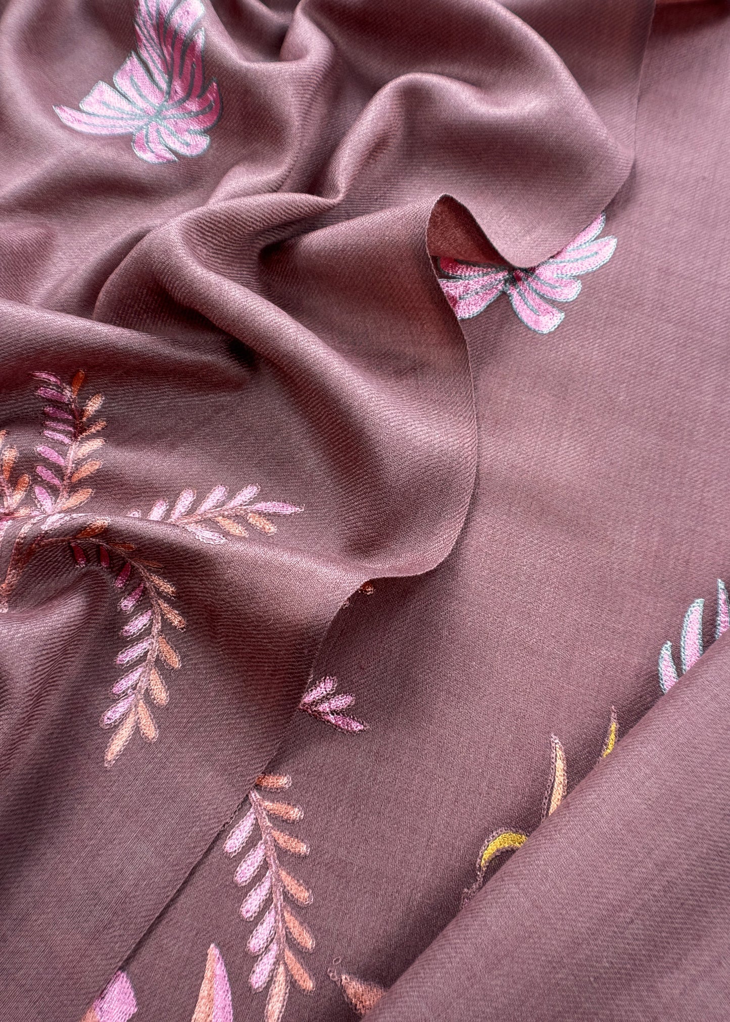 Unstitched Woolen Suit With Aari Embroidery Work