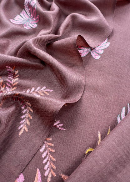 Unstitched Woolen Suit With Aari Embroidery Work
