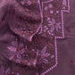 Purple Handloom Organza Silk Suit In Parsi Embroidered