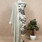 Mettalic Black And White Digital Print Tissue Silk Suit