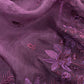 Purple Handloom Organza Silk Suit In Parsi Embroidered