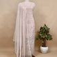 Beige Cream Organza Suit with Lakhnavi Embroidery and Pitta Work