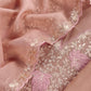 Peach Handloom Mulmul Suit With Pitta Work