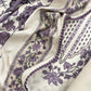 White And Purple Winters Spun Pashmina Digital Print Suit Fabric