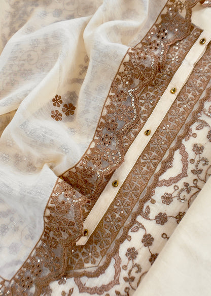 mulmul unstitched suit with dupatta

