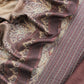 Brown Winters Spun Pashmina Digital Print Suit Fabric With Kantha Embroidery
