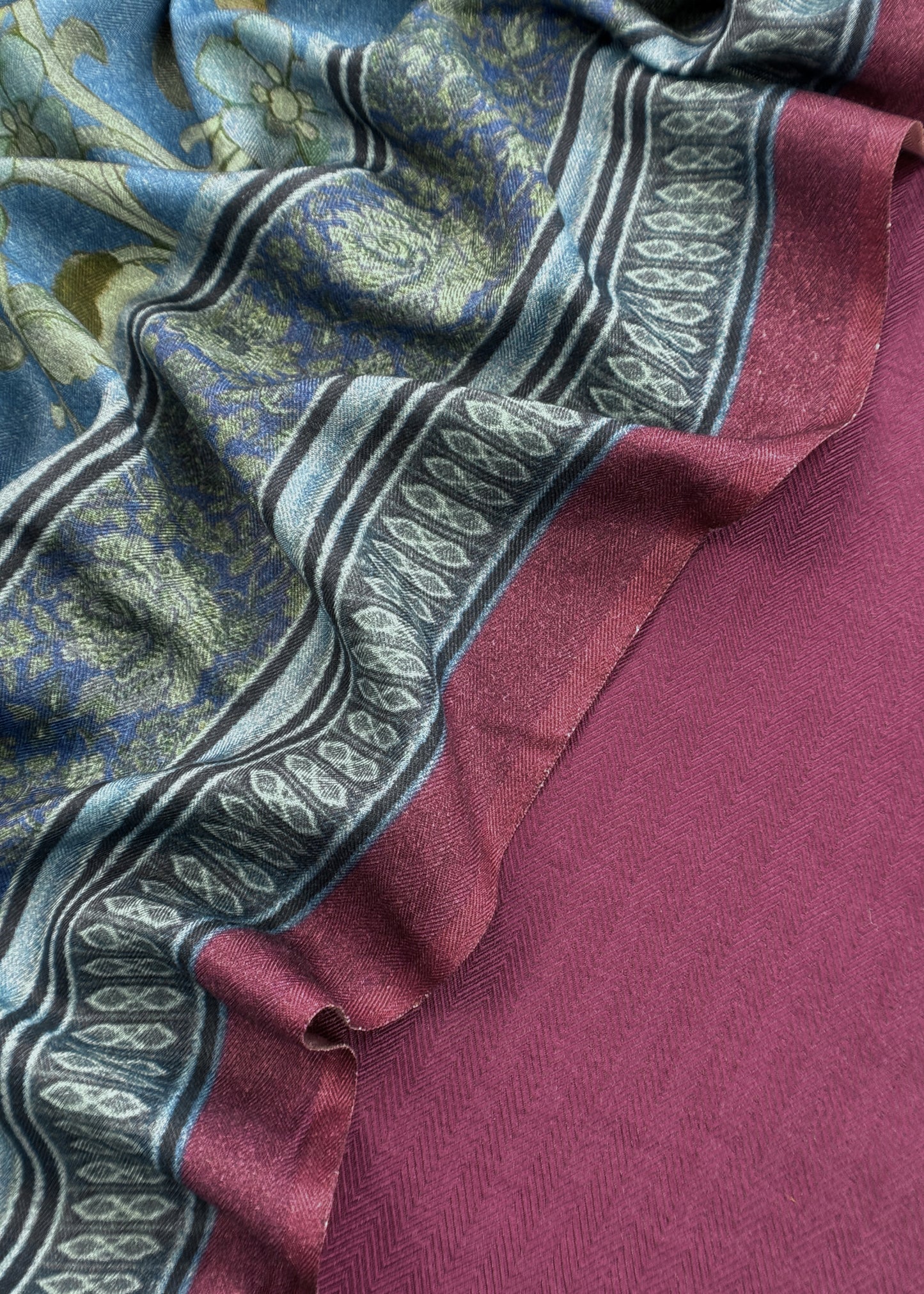 Wine Pashmina Suit With Digital Print Dupatta